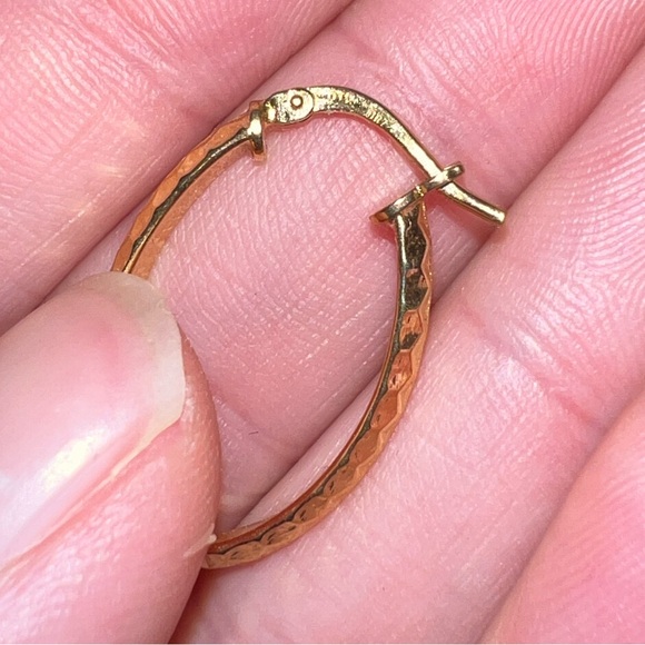 Vintage Gold Tone Hoops Stamped OTC BRZ Italy - Picture 9 of 15